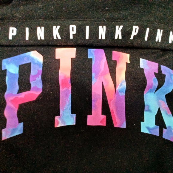 HTF VS PINK WATERCOLOR MED OVERSIZED PULLOVER HOODIE - Picture 8 of 8